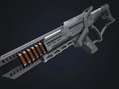 Sci fi rifle Low-poly 3D model