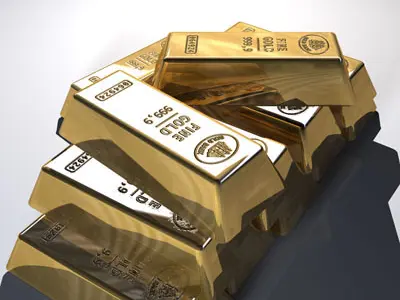 Goldbars gold bars stacked 3D model