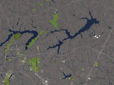 Greensboro NC 50x50km 3D City Map 3D model
