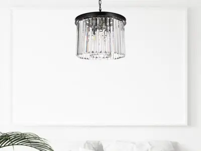 Yazmin Light Crystal Drum Chandelier 3D model