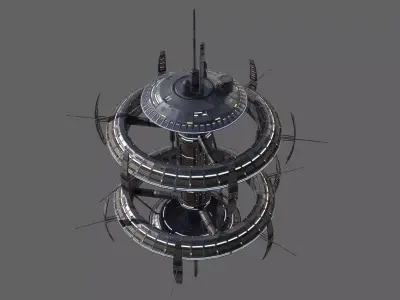Space Station Low Poly 5 Low-poly 3D model