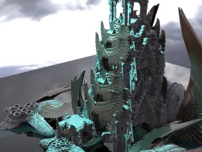 Floating Angel monolith Sci-fi Hive Holly Temple 3D model
