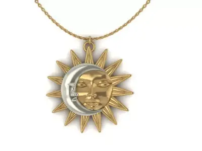 Sun pendant 3D print model 3