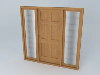 Wide door with glass Free 3D model
