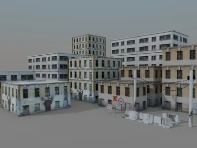 Old Building Full Pack Low-poly 3D model