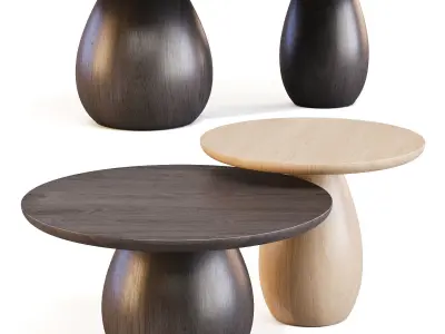 West Elm Orb Base - Coffee and Side Tables 3D model