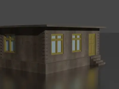 city house low-poly Low-poly 3D model 5