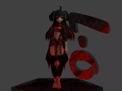 Sci fi anime Blender And Clothing 3D model