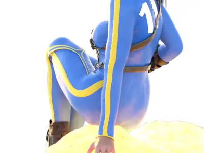 Vault Dweller 33 The Hot Seat PostApocalyptic 3D print model