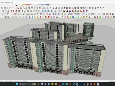 hotel building with auditorium  3D model