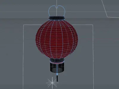 chinese red lantern Low-poly 3D model