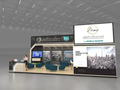 9x6 2 side open Exhibition Stand  3D model