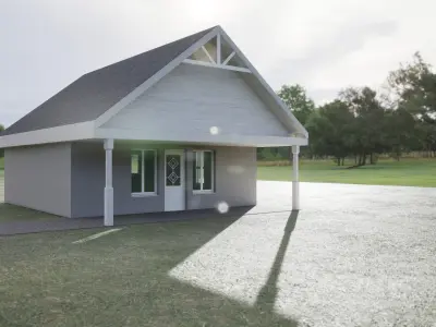 Contemporary Sleek House Low-poly 3D model