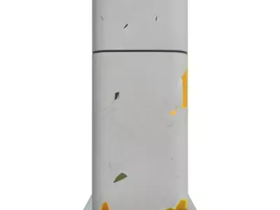 Aged Industrial Street Bollard Low-poly 3D model