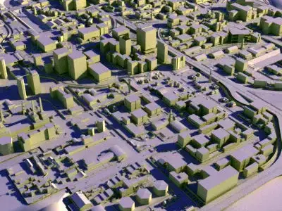 Game City Island Low-poly 3D model