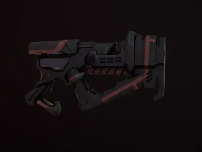 Sci-Fi Weapon - Cyber gun Low-poly 3D model