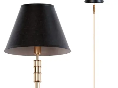 Favourite gold floor lamp with shade 3D model