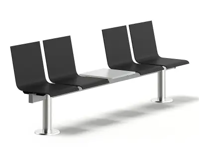 Black Waiting Chairs 3D model