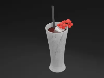 Berry Fizz Juice Low-poly 3D model