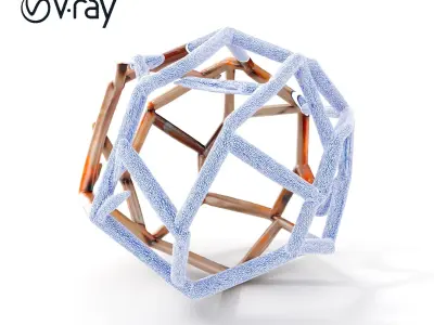 Rusted Metal Geodesic Sphere Model Pack Low-poly 3D model