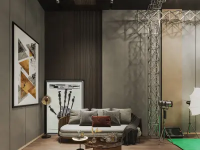 Studio-Photography modern office interior design 3D model