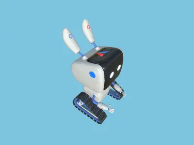 Cute Robot 09 - -Police Bot - Character SciFi Design Low-poly 3D model