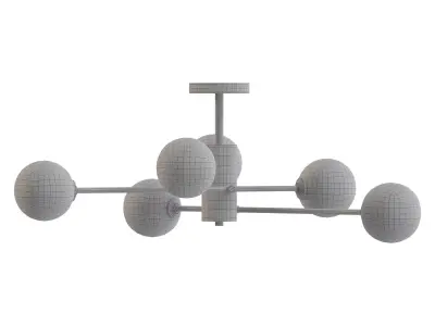 6 Light Glass Globe Ceiling Light 3D model