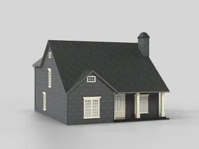 British House Design 04T1  Low-poly 3D model