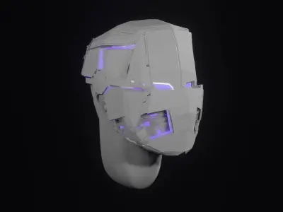 3D Model Nano-Tech Mask Sci-Fi Robot 3D model