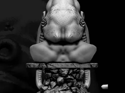 Bust sculpture of Cthulhu 3D print model