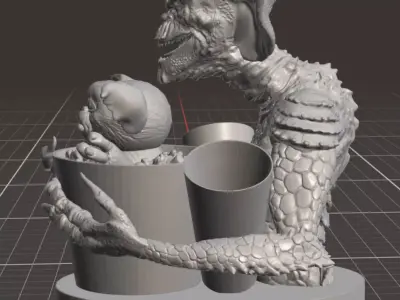 Gremlins Stripe and Gizmo Popcorn Bucket 3D model