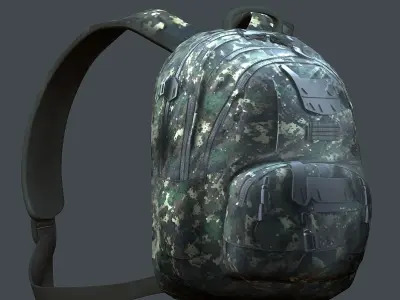 Backpack Camping Generic military human bag storqge baggage Low-poly 3D model