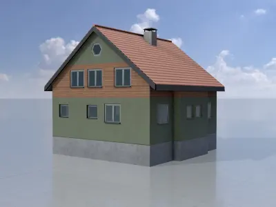 Modern single-family house version 6 R Low-poly 3D model