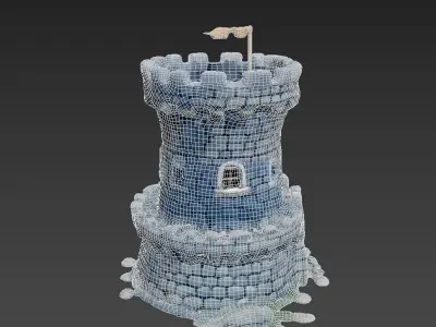 STONE CASTLE TOWER PBR 3D MODEL 3D model