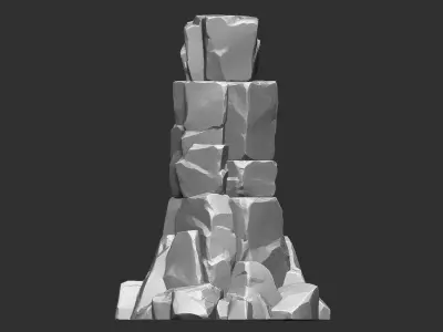 3D model of stone columns Zbrush sculpt 3D model