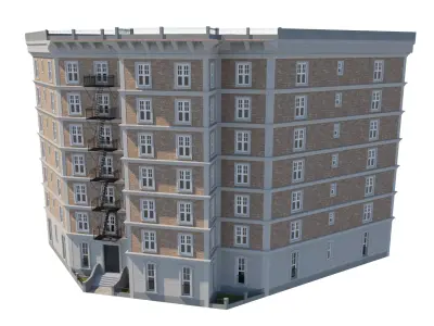 New York City Apartment Building 03 THREEDEE INC Low-poly 3D model