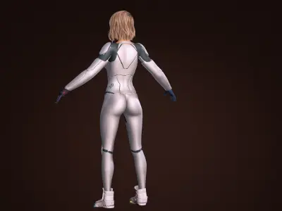 Fiction Girl Low-poly 3D model
