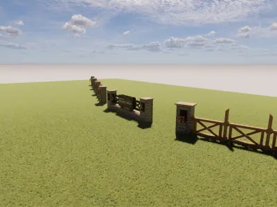 Customizable Traditional Ranch Monument Low-poly 3D model