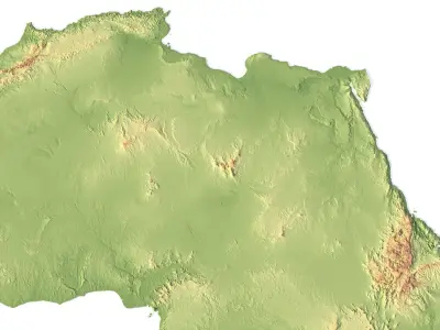 3D Relief of Africa Explore its Diverse Terrain 3D model