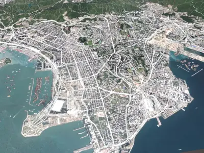 Streets and roads City Kowloon Hong Kong China 3D model