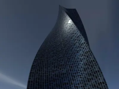Steel and Glass Skyscraper 3D model