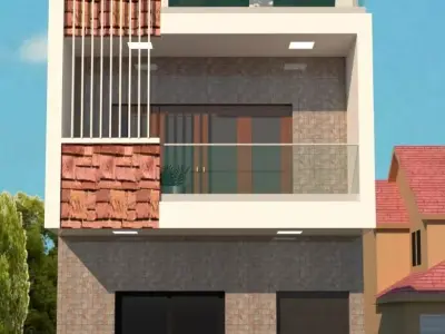 3D front elevations of buldings 3D print model