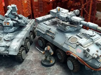 Extra Turrets - AA and Autoloader - 28mm Sci-Fi 3D print model