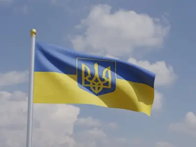 Flag of the Ukraine Low-poly 3D model