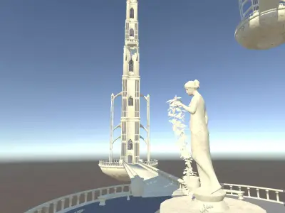 Floating Modular Heaven Fantasy Environment Free 3D model