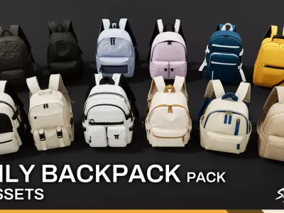 Daily Backpack Pack Low-poly 3D model