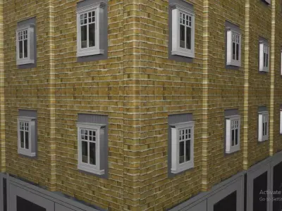 Brick Apartment Building 3D model