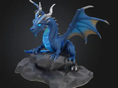 Isco the Ice Dragon - 3D Printable  3D print model