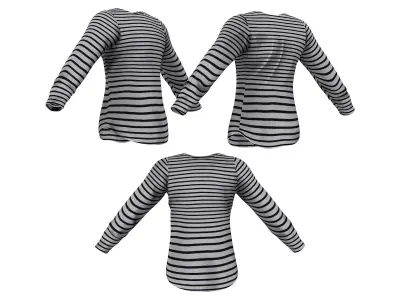 Men Hip Hop Style Striped Tshirt Pants Casual Sports Shoes Low-poly 3D model