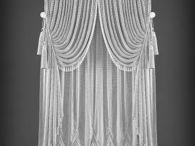 Curtain 3D Low-poly 3D model 3